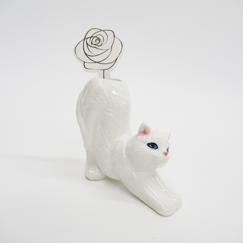 Animal Vase(C)/Stretch Cat ストレッチキャット＊WH